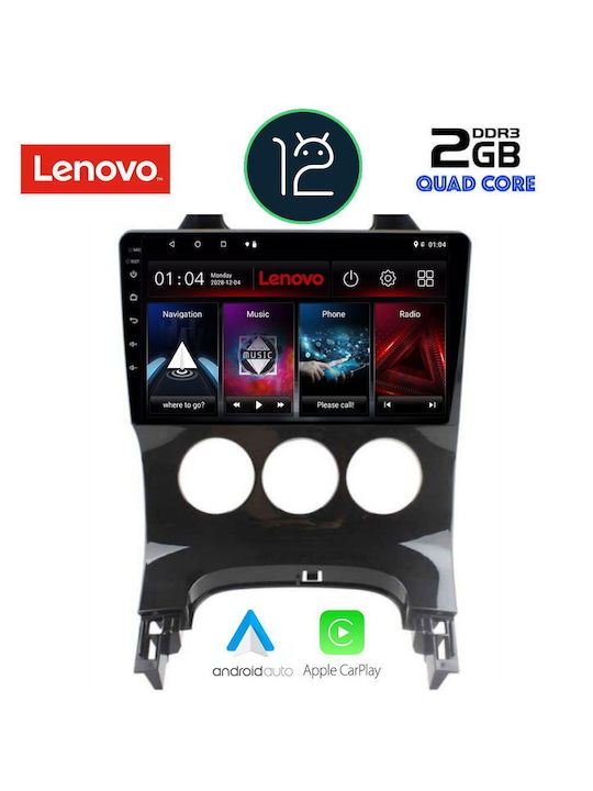 Lenovo Car Audio System for Peugeot 3008 2008-2016 with A/C (Bluetooth/USB/AUX/WiFi/GPS/Apple-Carplay) with Touch Screen 9"