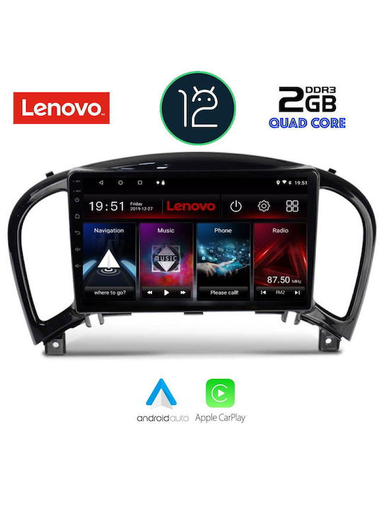 Lenovo Sistem Audio Auto pentru Nissan Juke 2009-2020 (Bluetooth/USB/AUX/WiFi/GPS/Apple-Carplay) cu Ecran Tactil 9"