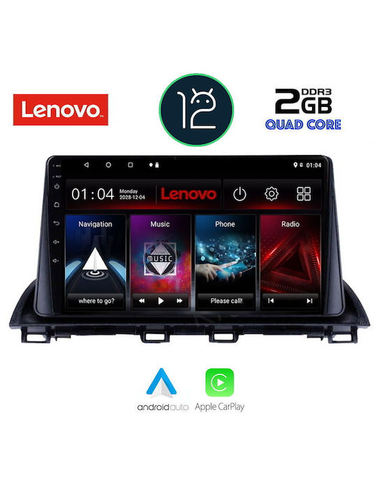 Lenovo Car-Audiosystem für Mazda 3 2014> (Bluetooth/USB/AUX/WiFi/GPS/Apple-Carplay) mit Touchscreen 9"