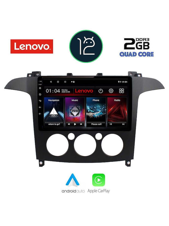 Lenovo Car Audio System for Ford S-Max 2006-2014 with A/C (Bluetooth/USB/AUX/WiFi/GPS/Apple-Carplay) with Touch Screen 9"