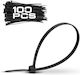 Bormann Plastic Cable Ties 200mm x 3.6mm in Black Colour (100 pcs) (050377)