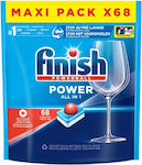 Finish Power All in One Regular 68 Κάψουλες Πλυντηρίου Πιάτων