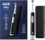 Oral-B Pro Series 1 Periuță de dinți electrică cu cronometru, senzor de presiune și husă de călătorie Black