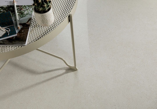 Ricchetti Ceramiche Плочка За под На закрито от Гранит Матов 80x80см Бял