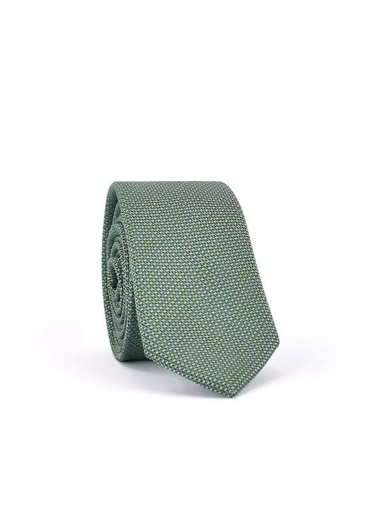 Stefano Mario Ανδρική Γραβάτα Μονόχρωμη σε Πράσινο Χρώμα