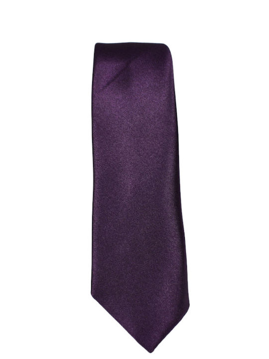 Mezzo Uomo Herren Krawatte Monochrom in Lila Farbe