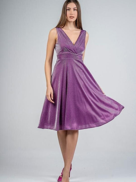 Bellino Summer Midi Dress for Wedding / Baptism Purple