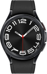 Samsung Galaxy Watch6 Classic LTE Stainless Steel 43mm Αδιάβροχο με Παλμογράφο (Μαύρο)