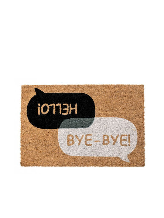 Bizzotto Coconut Fiber Doormat Hello-Bye Bye Brown 40x60cm