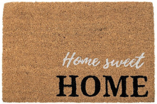 Bizzotto Entrance Mat made of Coir Right Home Sweet Home Brown 40x60cm