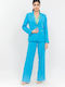 Donna Martha Women's Crepe Blazer Light Blue