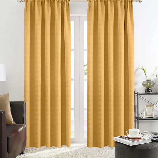 Lino Home Перде с Плик с Писалка Emb Basko Honey 150x240см