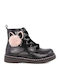 Kids Boots from Patent Leather with Zipper Black