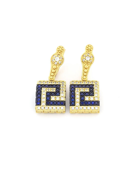 Dimitrios Exclusive Earrings made of Silver Gold Plated with Stones