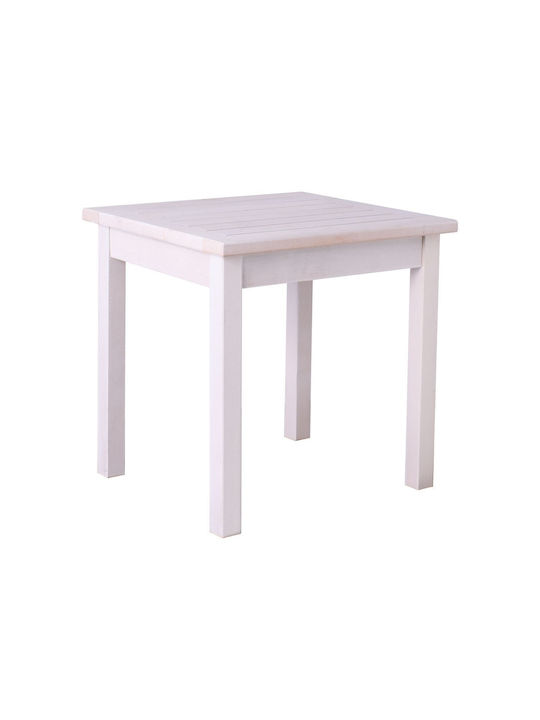 Lugano Auxiliary Outdoor Wood Table White 45x40x43cm