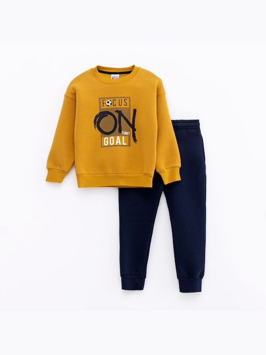 Funky Kids Sweatpants Set Yellow 2pcs