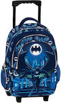 Alouette Batman Σχολική Τσάντα Τρόλεϊ Δημοτικού σε Μπλε χρώμα