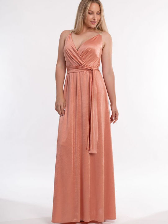 BelleFille Maxi Dress for Wedding / Baptism Pink