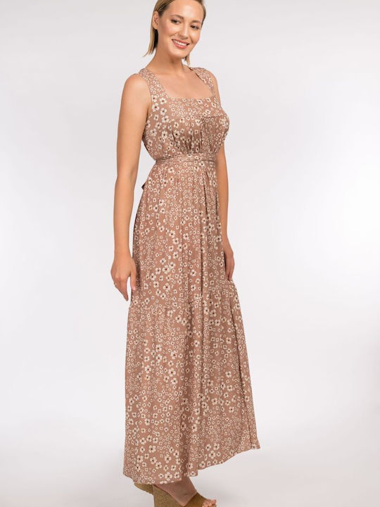 BelleFille Summer Maxi Dress Beige