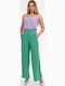 Women's Fabric Trousers Turquoise