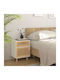 Bedside Table from Solid Wood Beige 40x30x50cm