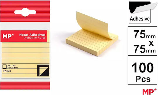 MP Post-it Notes Pad Cube Yellow 7.5x7.5cm