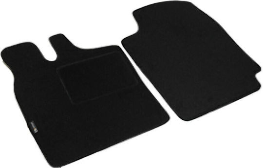 Carpower Vordere Matten 2Stück aus Teppichboden für Smart FürZwei I -2006 Schwarz