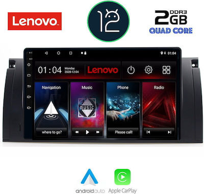 Lenovo Car-Audiosystem für BMW Serie 5 (E39) / X5 (E53) / Serie 5 / E39 / X5 1997-2005 (Bluetooth/USB/AUX/WiFi/GPS/Apple-Carplay) mit Touchscreen 9"