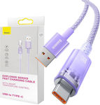 Baseus USB 2.0 Cable USB-C male - USB-A male 100W Purple 2m (CATS010505)