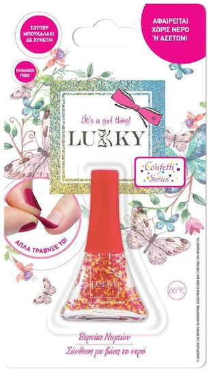 Lukky Cosmetics Toys Confetti Series Pink Gold Glitter Παιδικό Mανό Ροζ-Κίτρινο Γκλίτερ