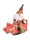 SP Souliotis Christmas Metal Figure Sleigh Red Height 26cm