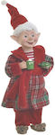 Inart Christmas Fabric Elf Figure Red 30cm