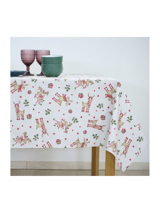 Dimeco Rudolph Christmas Fabric Tablecloth Ornament L260xW140cm
