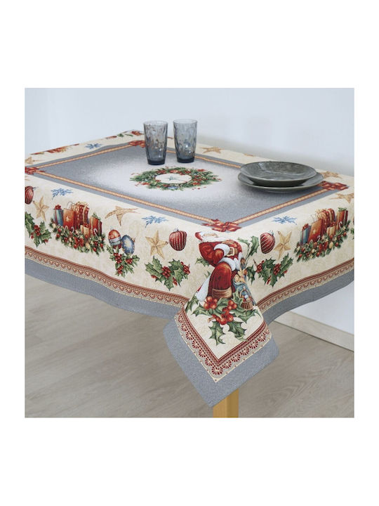 Ornament de Crăciun Față de masă Material textil Argint M180xL140cm 1buc