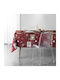 Douceur d'Intérieur Christmas Tablecloth Fabric Red L150xW150cm.