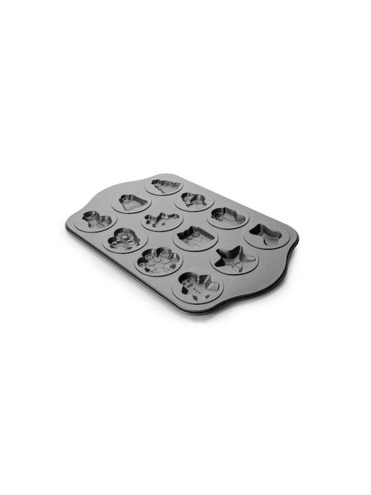 Ibili Christmas Sweets Pan/Mold Metallic Gray L36xW30xH3cm.