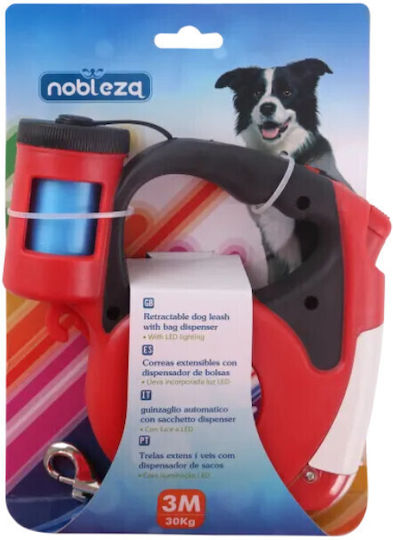 Nobleza Foldable Dog Leash/Lead Strap in Red color 3m x 1cm