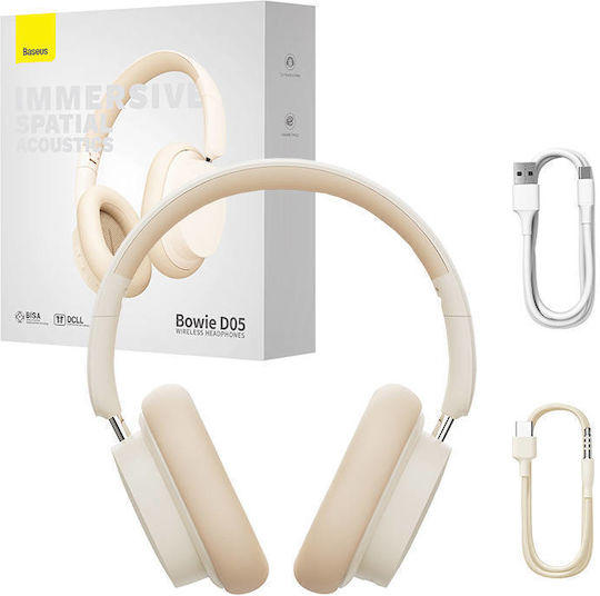 Baseus Bowie D05 Wireless / Wired Over Ear Headphones with 70 hours of Operation Creamy White