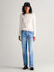Women's Long Sleeve Sweater Cotton Beige