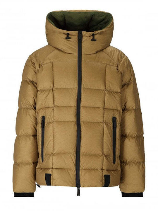 Dsquared2 Women's Short Puffer Jacket for Winter with Hood Beige