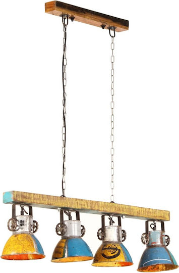 vidaXL Pendant Light Multicolour Rail with Socket E27 90x17x24cm