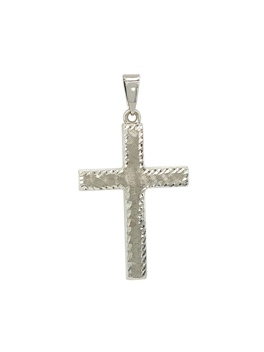 Xryseio Men's White Gold Cross 14K