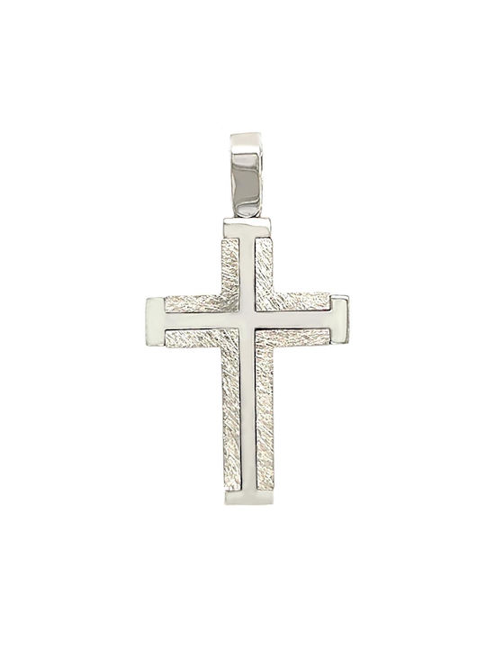 Xryseio Men's White Gold Cross 14K