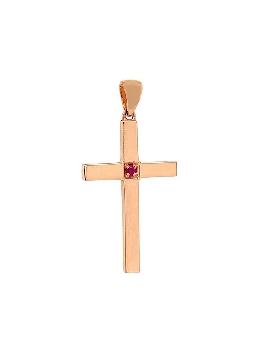 Xryseio Damen Roségold Kreuz 18K