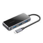 Vention USB-C Docking Station με HDMI 4K PD Ethernet Γκρι (TFBHB)