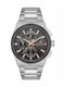 Sergio Tacchini Мъжки часовник 44mm на батерия с сребърна метална гривна
