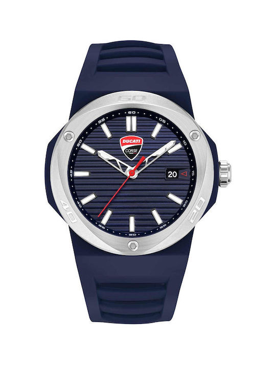 Ducati Watch Battery with Blue Rubber Strap