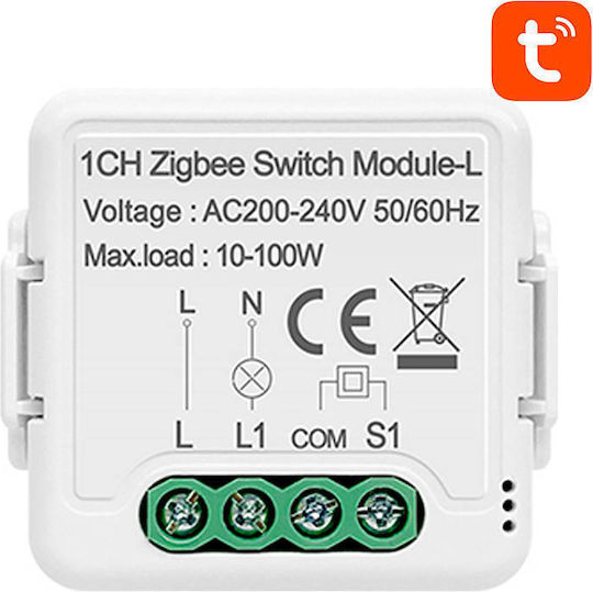 Avatto N-LZWSM01-1 Smart Switch 1 Καναλιού ZigBee (χωρίς Ουδέτερο)