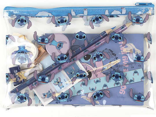 Disney Stitch Παιδικό Σετ Γραφικής Ύλης με Μολύβι, Γόμα, Σημειωματάριο, Χάρακα και Κασετίνα 6τμχ