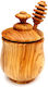 Wooden Art Honey Pot Wooden Brown